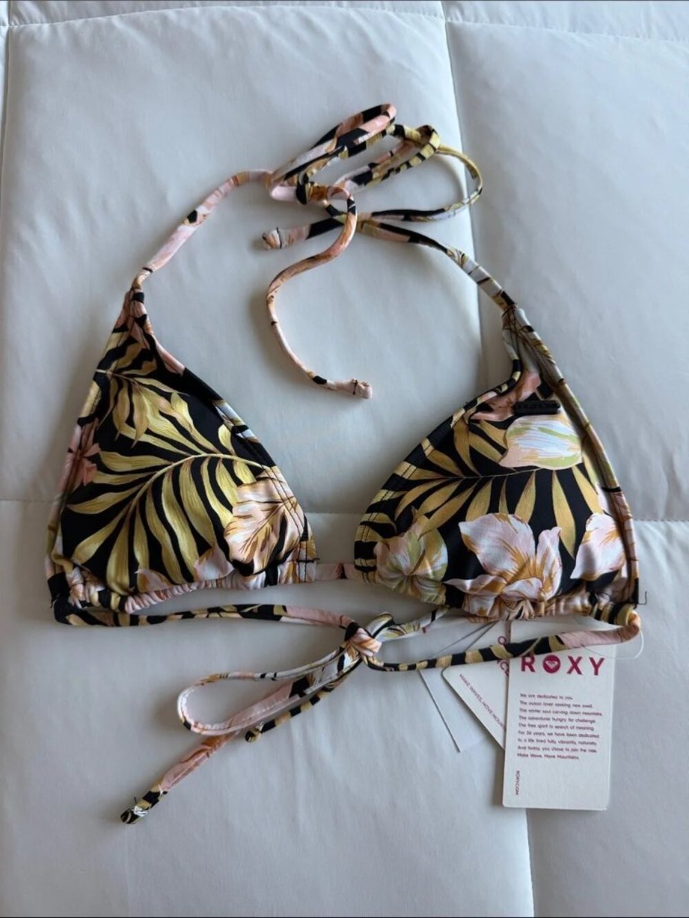 NWT Roxy Tropical Floral Bikini Set - Top and Bottoms Swimsuit - Picture 2 of 7